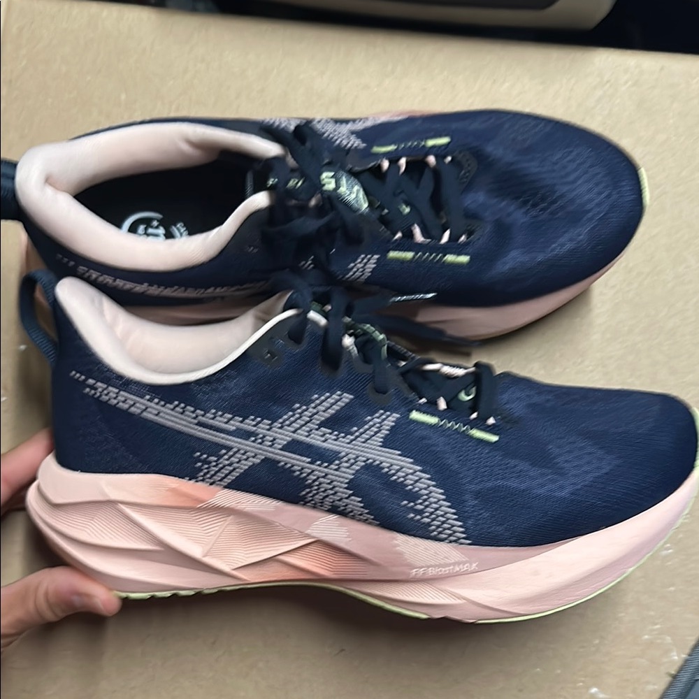 Asics Blue and Pink Athletic Shoes with Cushioned Sole